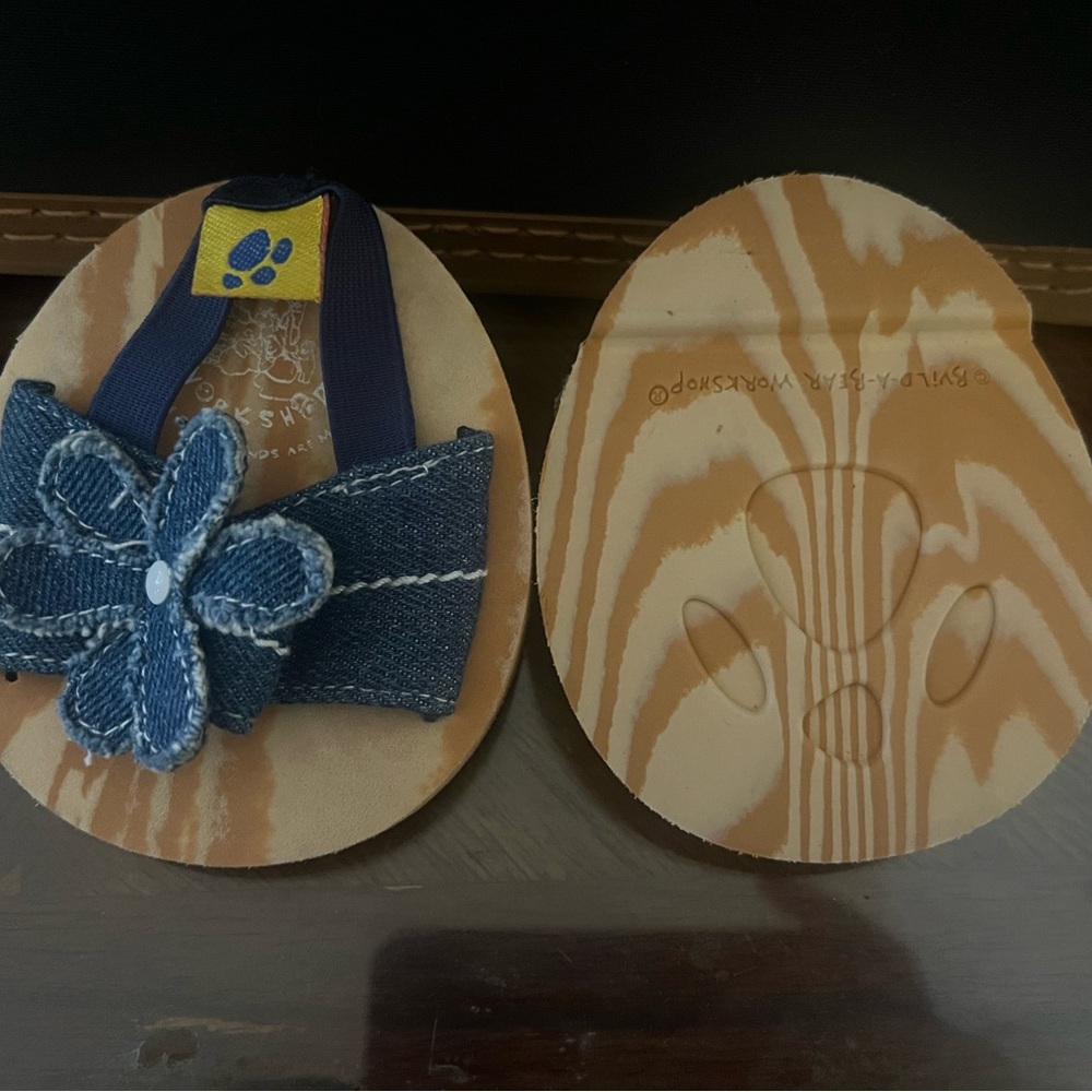 Build-A-Bear blue sandals w/flower